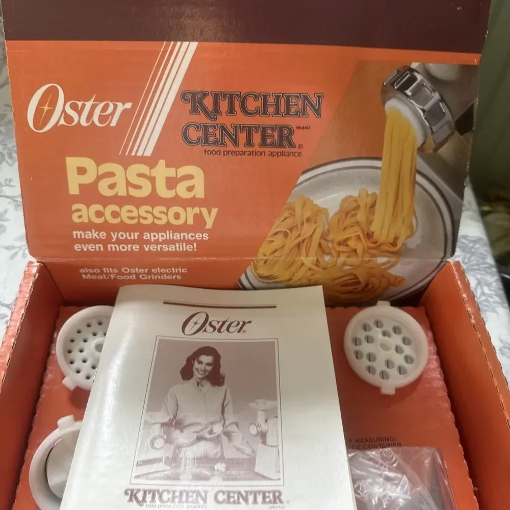Vintage Oster Kitchen Center Pasta Accessory 939-65 COMPLETE Open Box New